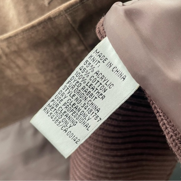 Vintage Nygard Genuine Suede & Rabbit Fur Toggle Mixed Media Jacket Brown Large - Picture 9 of 10